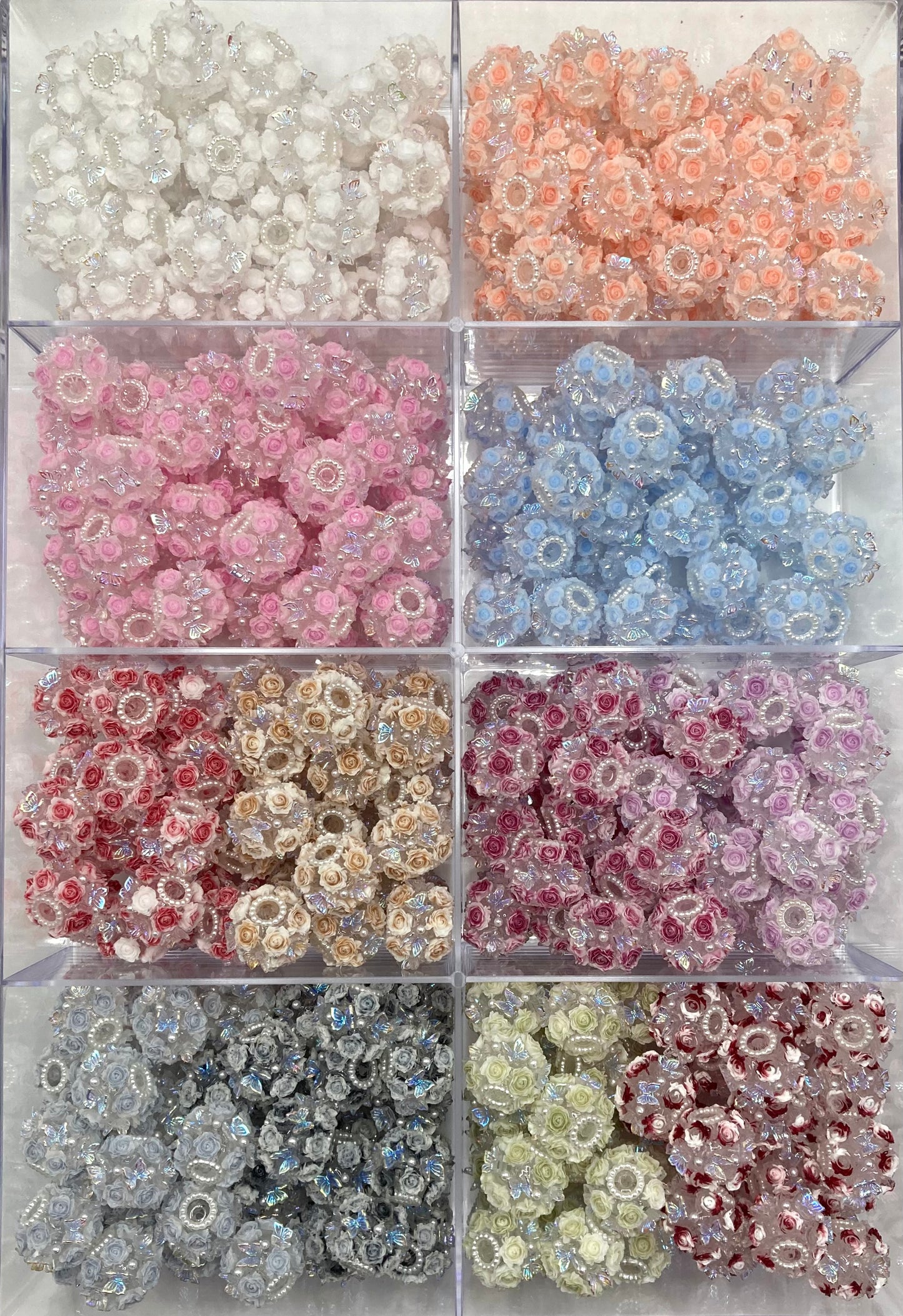 Beaded beads Transparent acrylic Pearl gasket UV Butterfly Random Mix