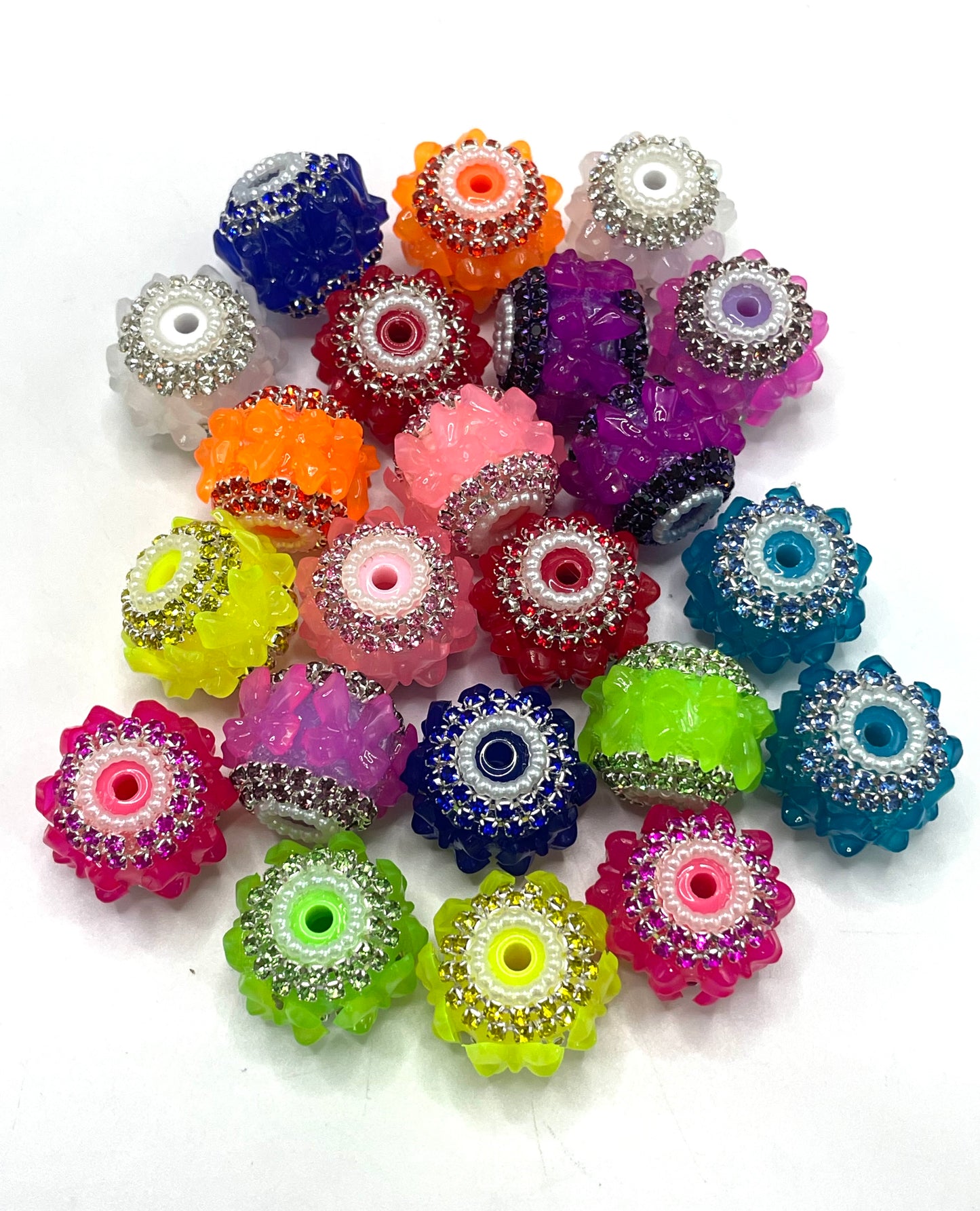 Neon bow Pearl gasket Spacers Candy-colored bow Acrylic bow beads 18mm Random Mix