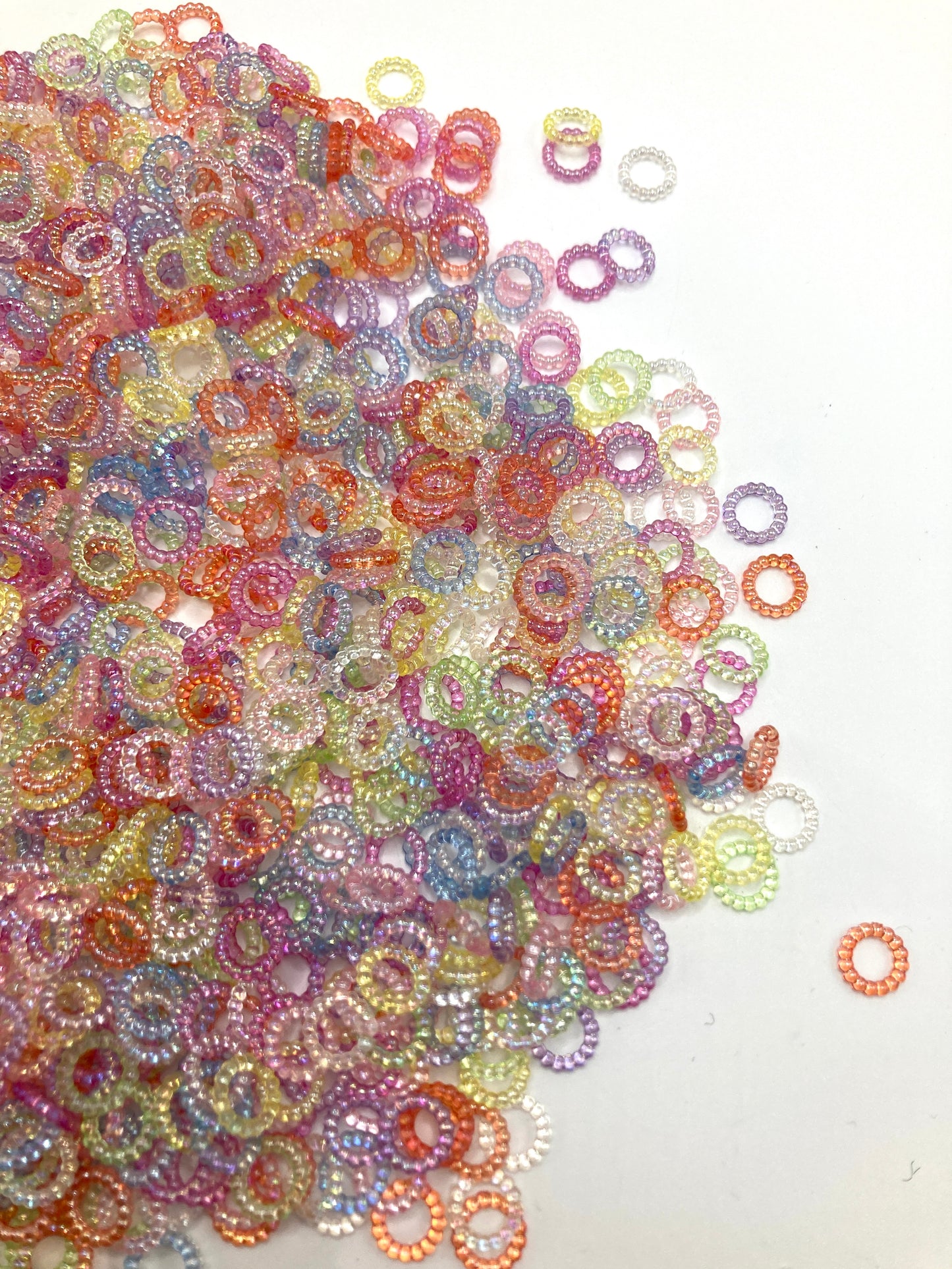 Spacer Pearl circle spacer pearl spacer ring  gasket Colored pearl gaskets  Random Mix