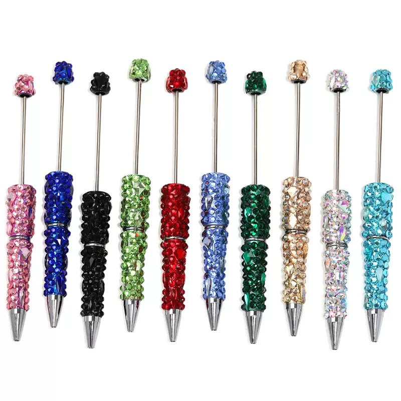 Beaded beadable fancy crystal rhinestone pen