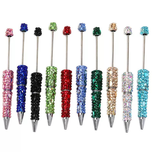 Beaded beadable fancy crystal rhinestone pen