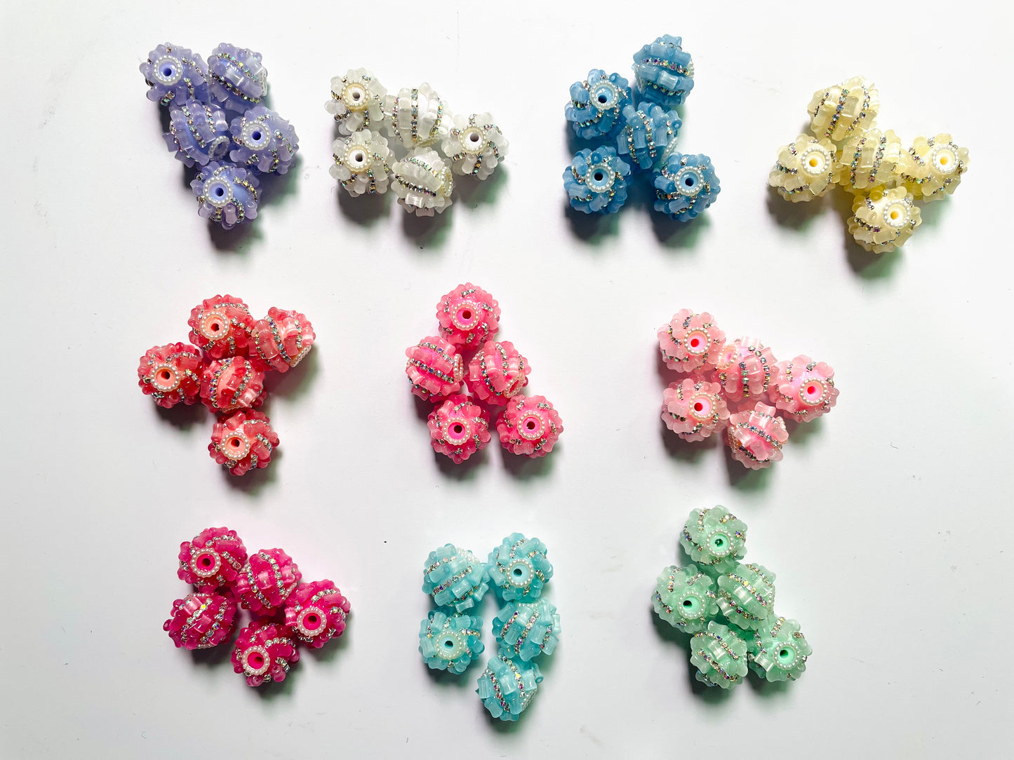 Fancy Beads Acrylic beads Bamboo joint Chain glitter Pearl gasket irregular shape 20 mm to 21 mm