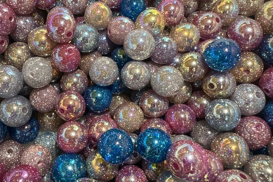 16mm glitter acrylic bead shiny sparkling bead