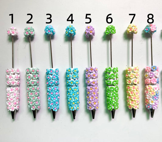 The first DIY beading pen Spring color schemes Flower clay bead pen Random Mix