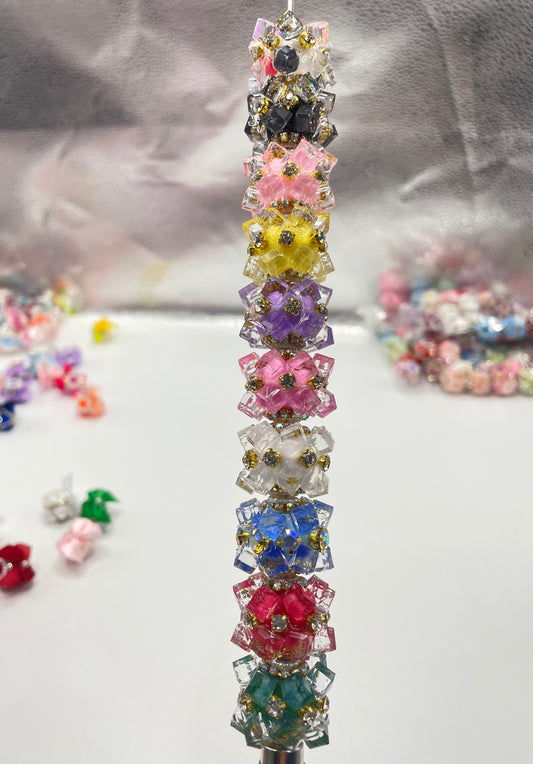 diy beaded beadable fancy crystal rhinestone pearl beads ,colored,random mix