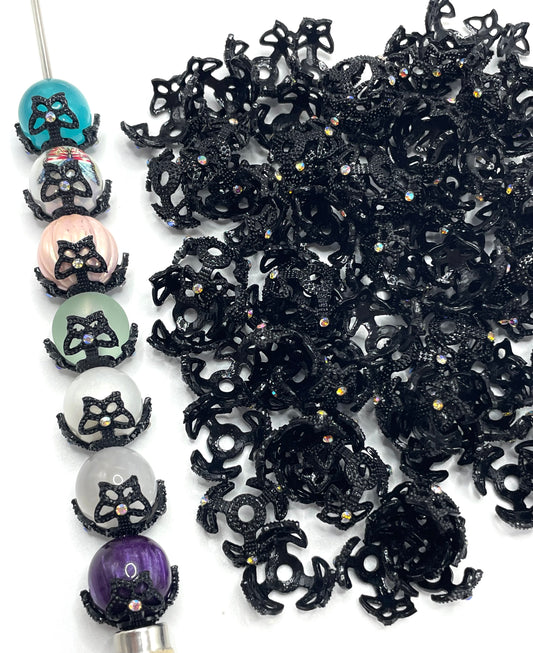 fancy spacer fancy butterfly shape bead cap metallic bead cap spacer gold silver