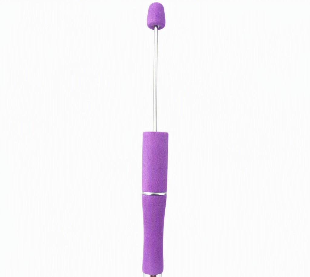 beaded beadable solid flocked fuzzy pen