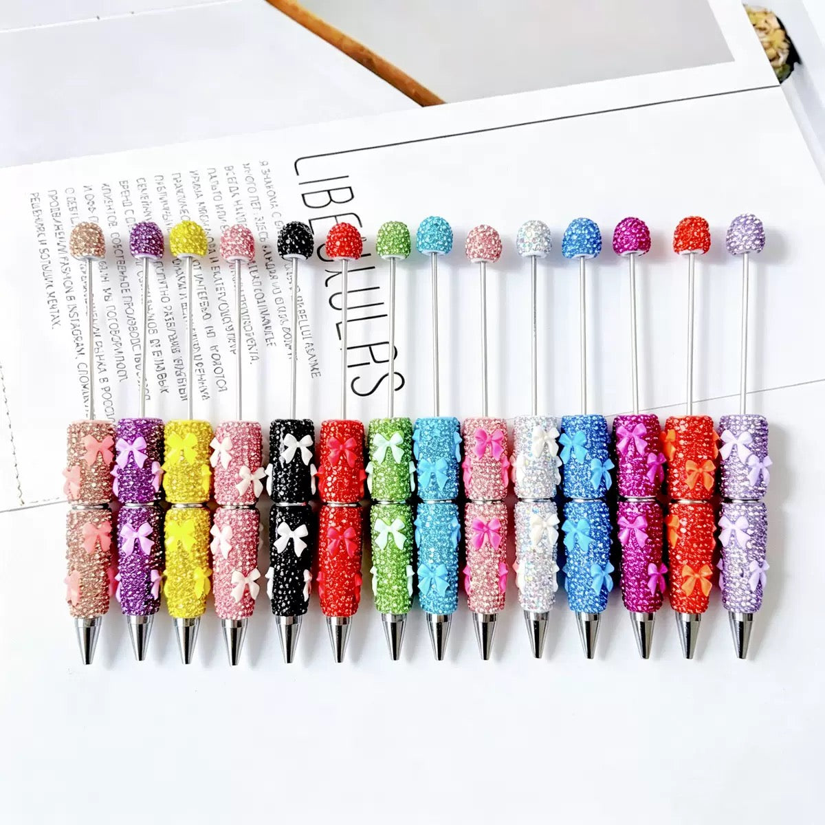 #1-#14 diy beaded beadablerhinestone bow pen colored rhinestone