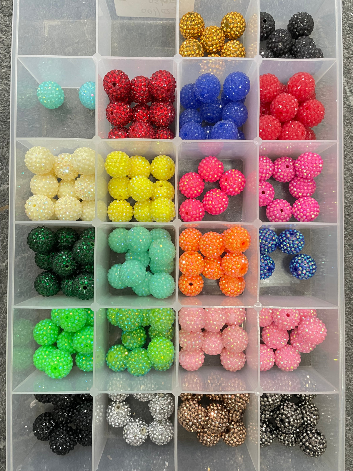 Chroma Multicolor Rhinestone Bead,Random Mix,20mm