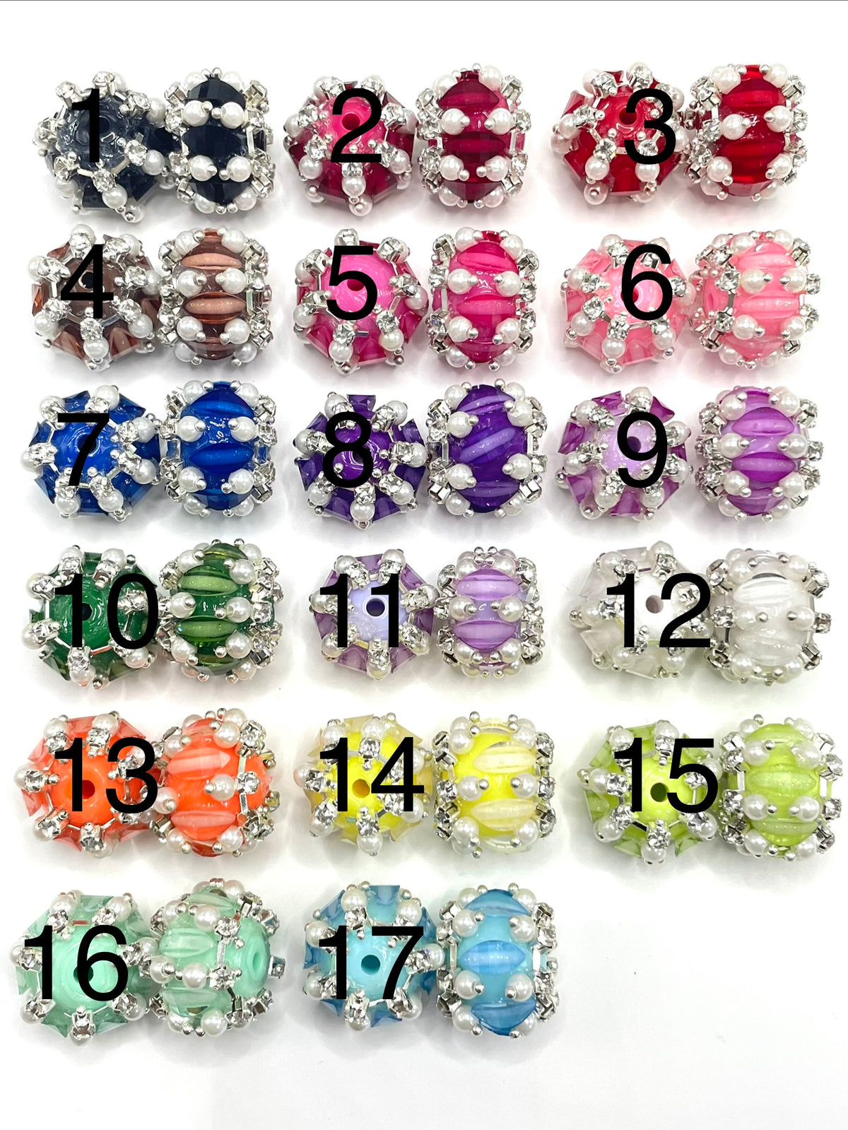 fancy  Acrylic Pumpkin beads lantern bead rhinestone chain pearls Multicolored beads Random Mix