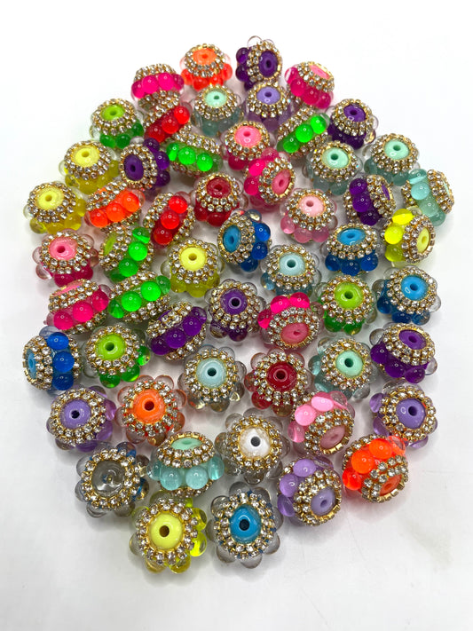 Fancy Beads Bubble Golden Chain Acrylic beads Neon color