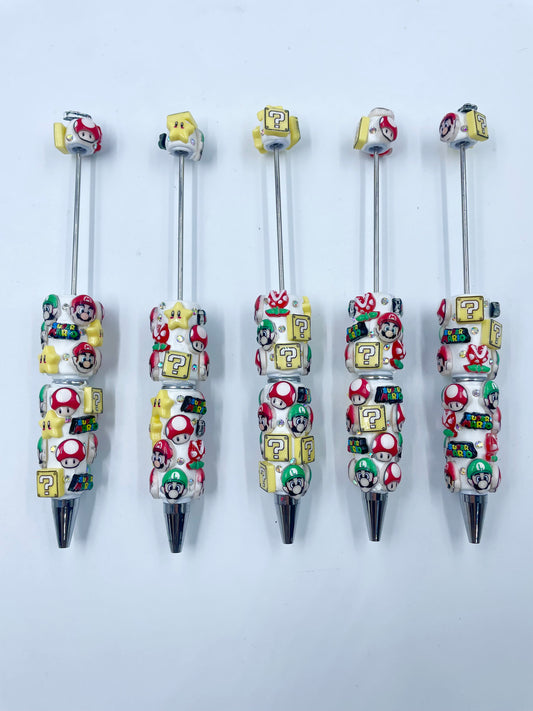 DIY Cartoon Bead Pencil Clay pen Super Mario Anime ballpoint pen
