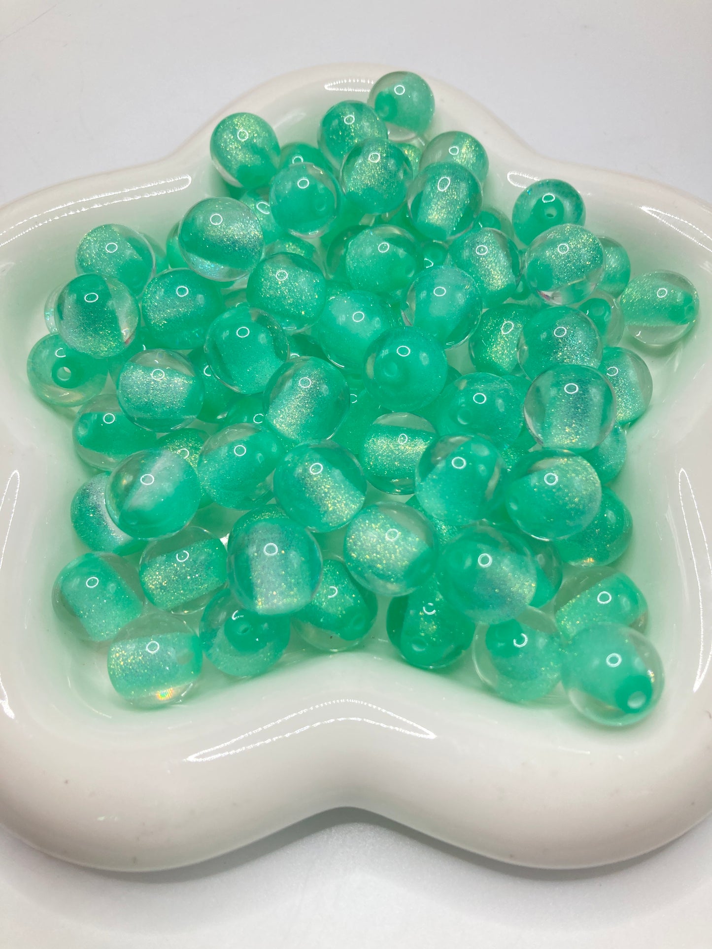 acrylic Translucent sandwich beads Dopamine coloration Macaron color scheme glitter Random Mix 16mm