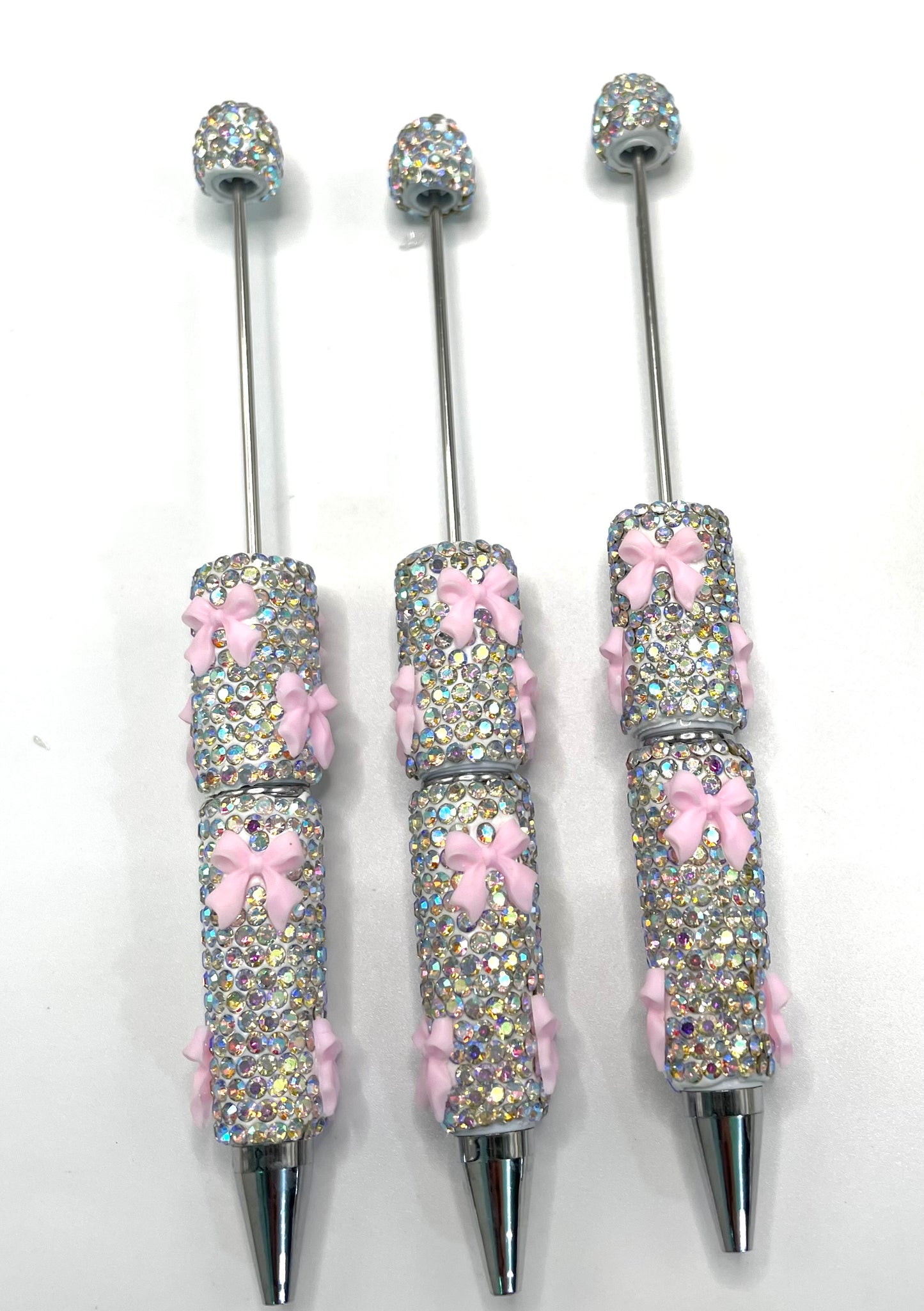bow pen fancy clay rhinestone bow pen ornaments with acrylic bow  colored random mix