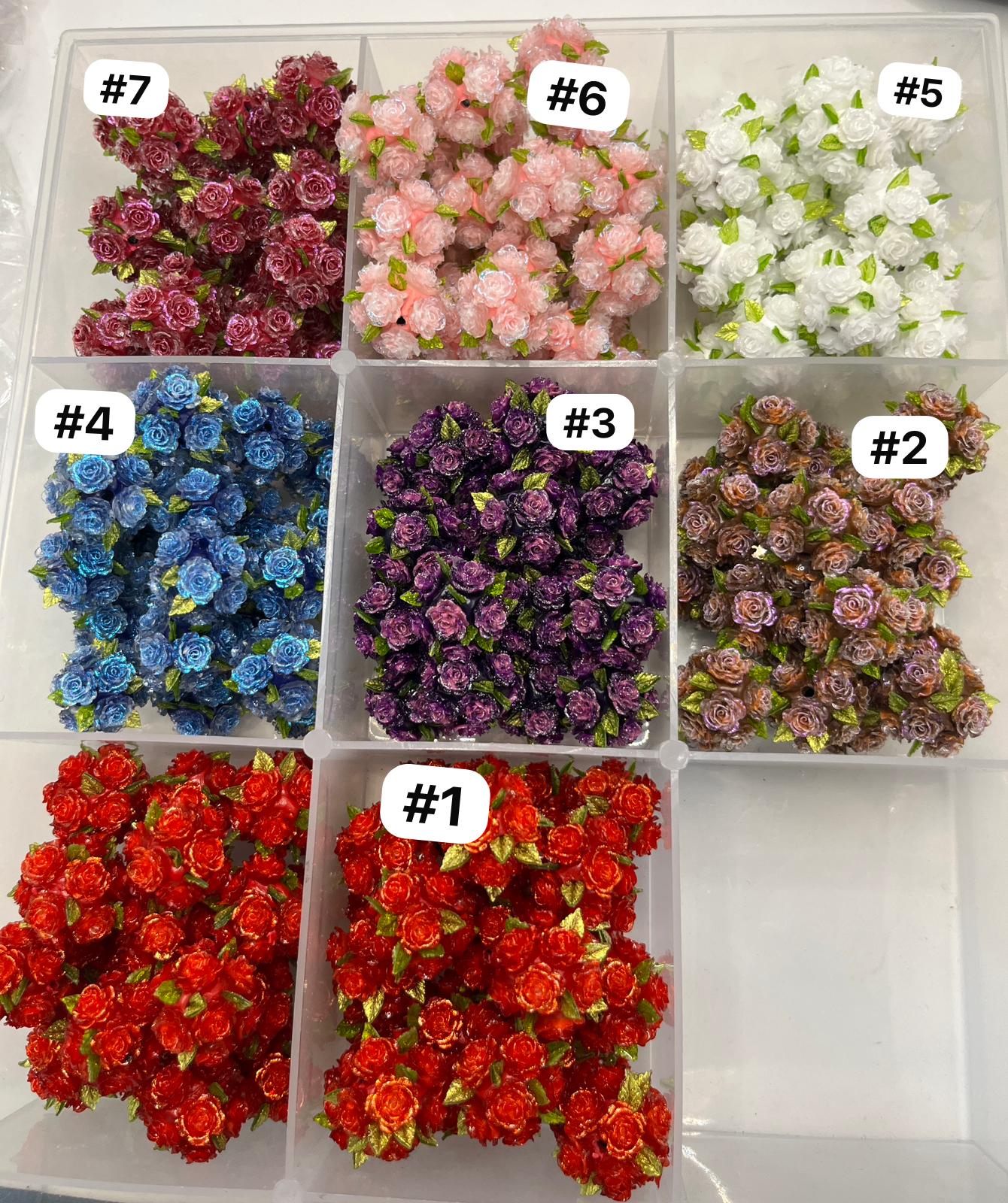 soft rose flower with green leaf fancy bead flower bead