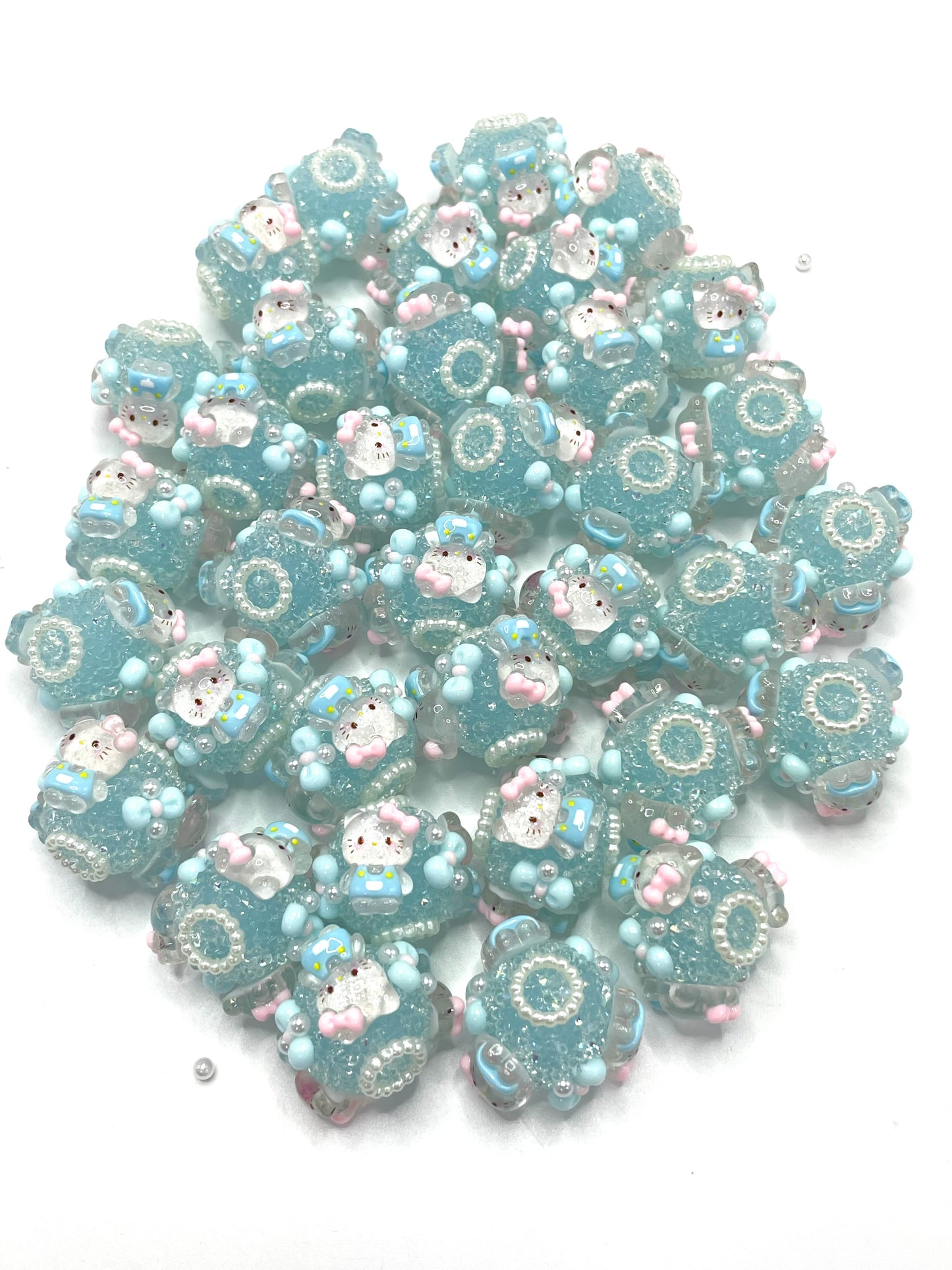 HK Sugar beads Cute bow-shaped sugar beads Cute beads 18mm Random Mix