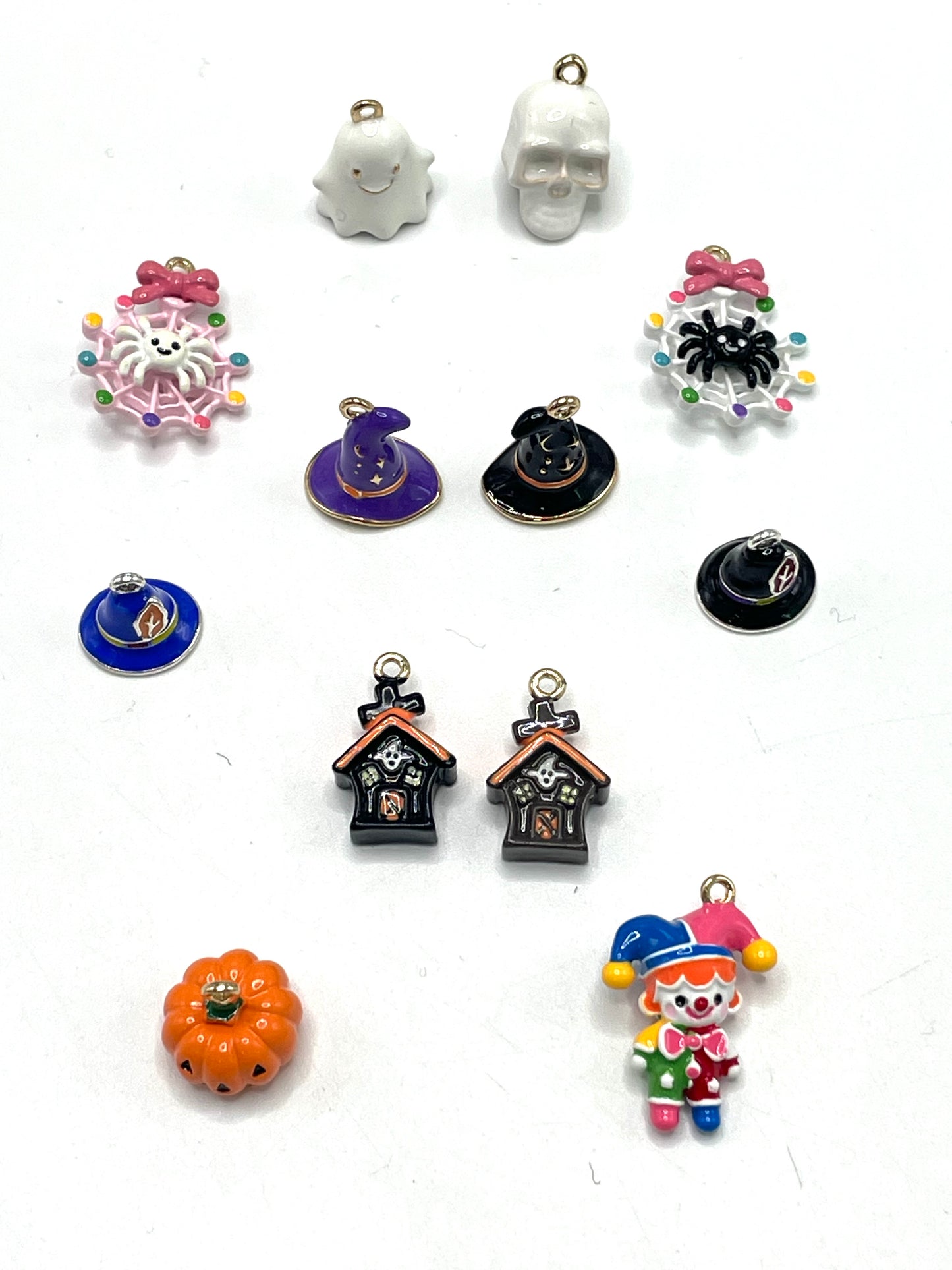 Halloween Series Alloy Earrings Pendant charm Magic Hat Skull head Spider Various style pendants