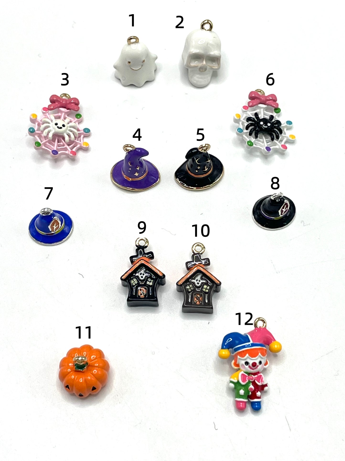 Halloween Series Alloy Earrings Pendant charm Magic Hat Skull head Spider Various style pendants