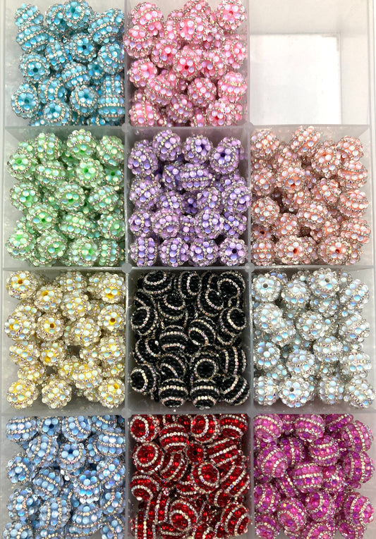 Bubble bead Chain multicolored Colorful bead rhinestone 19mm Random Mix