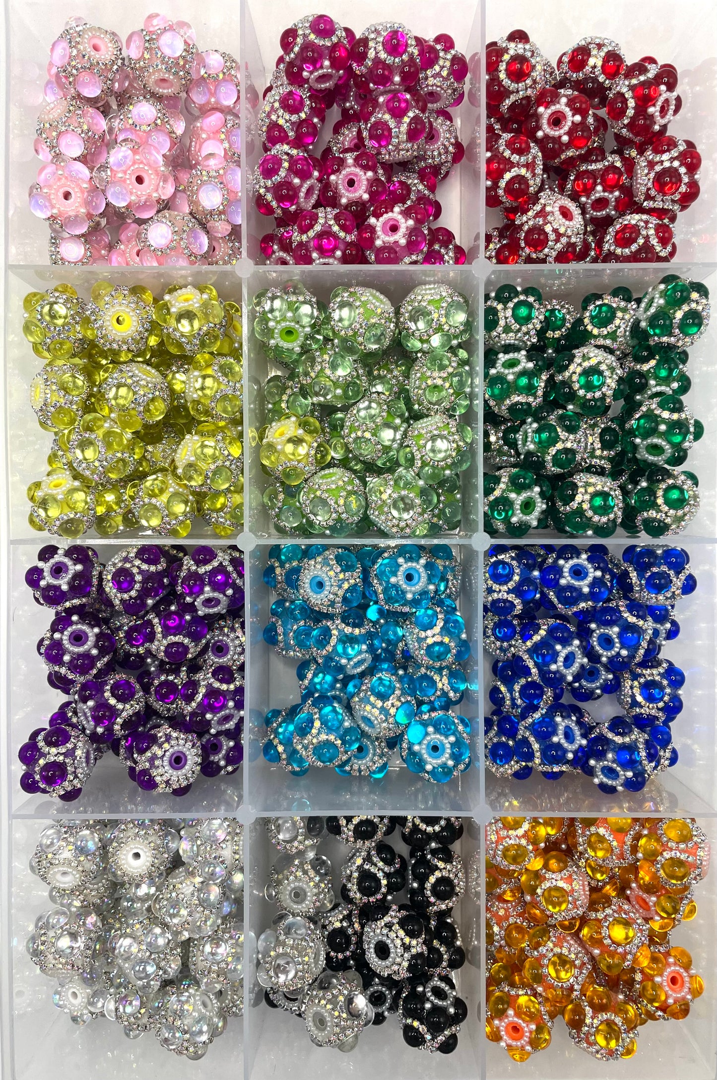 Fancy Beads Bubble Chain Pearl rings and chain rings Random Mix 20mm