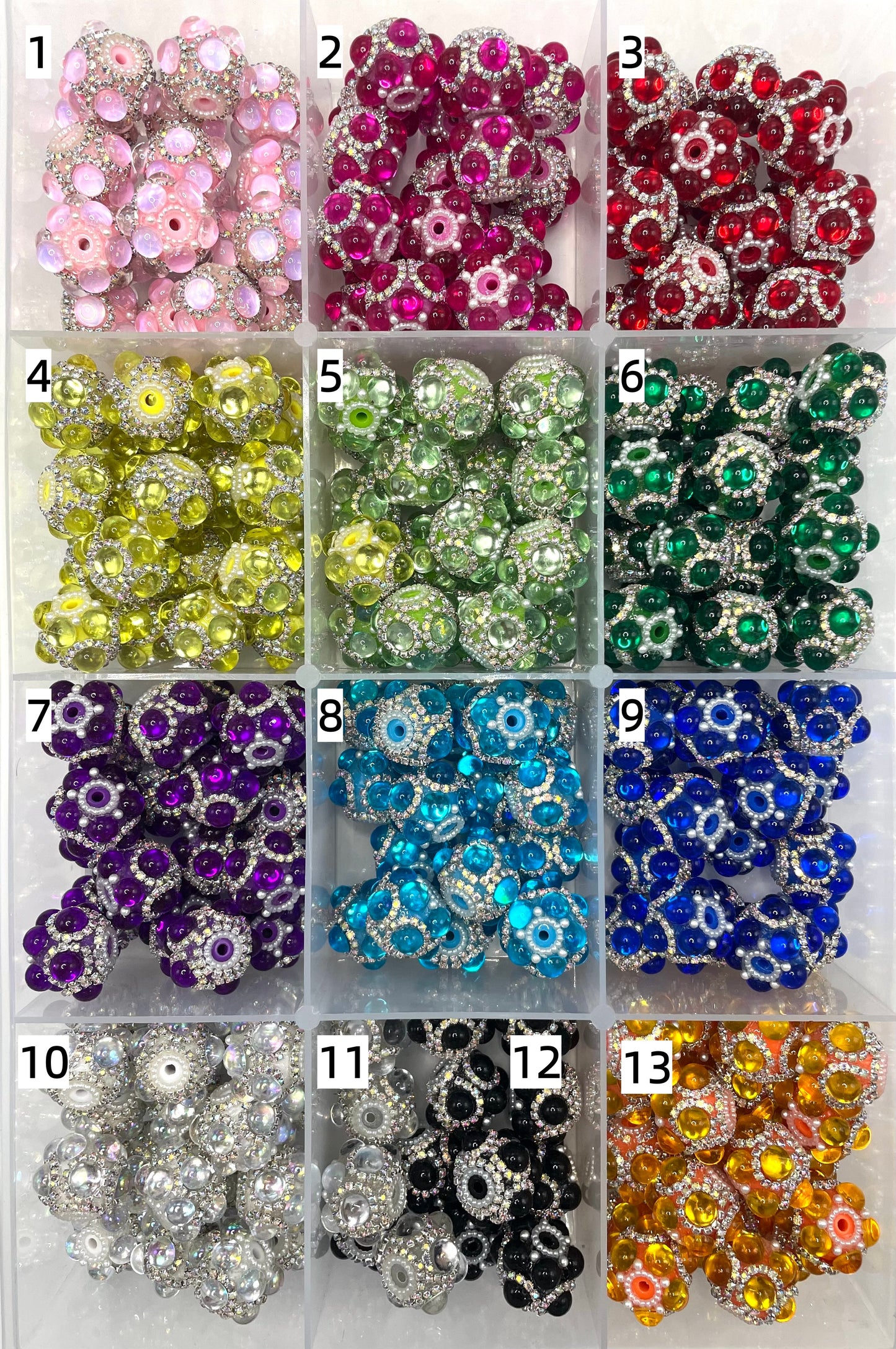 Fancy Beads Bubble Chain Pearl rings and chain rings Random Mix 20mm