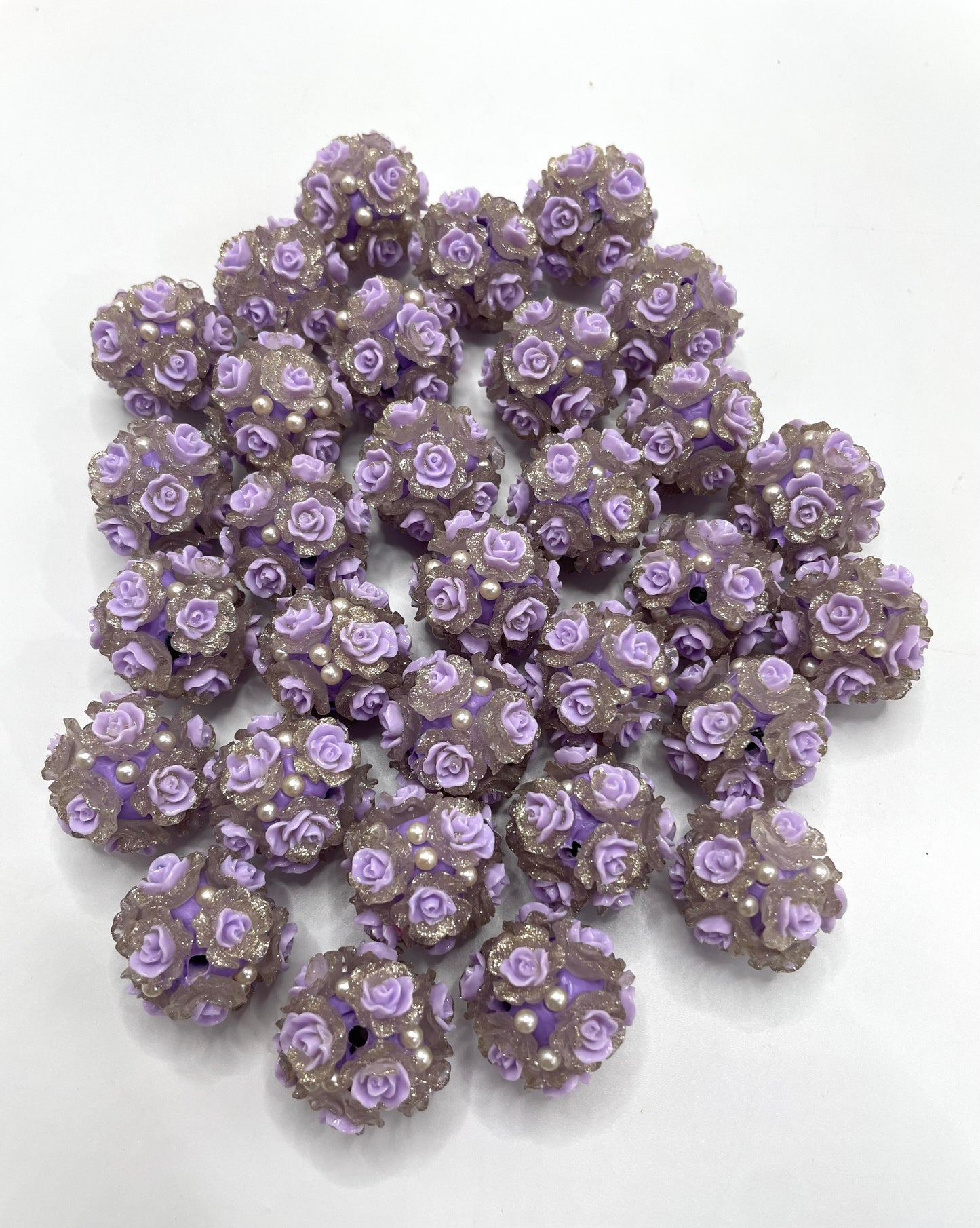 Various styles of flower beads Promotional edition Rose flower Random Mix