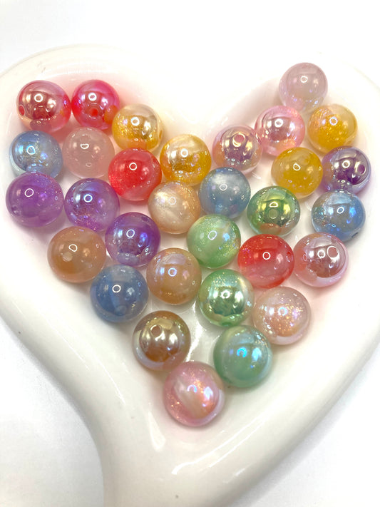 Acrylic glitter Cat's eye Acrylic fine beads UV Acrylic beads Random Mix 16mm