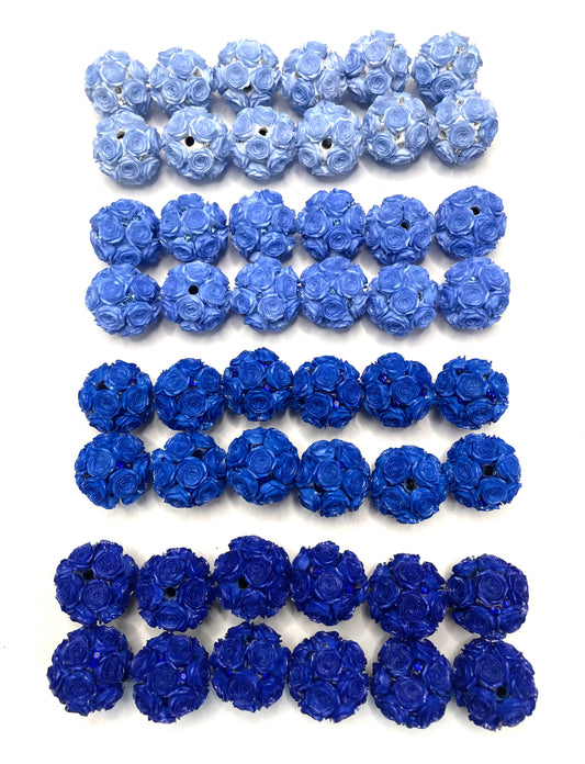 DIY soft rose flower beads ornament with rhinestone beaded beadable flower