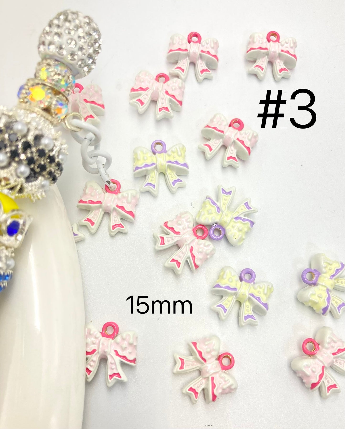 charm Sunflower bow Alloy metal pendant DIY accessories Earrings