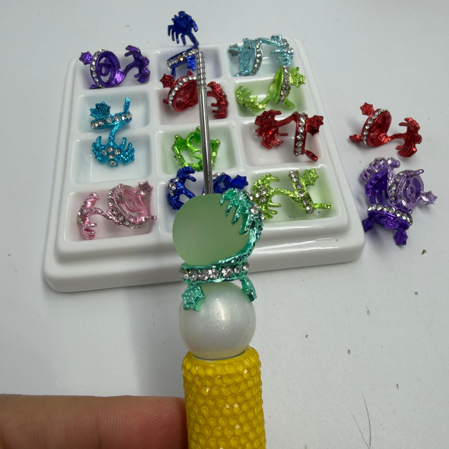 spider bead cap colorful bead cap with rhinestone