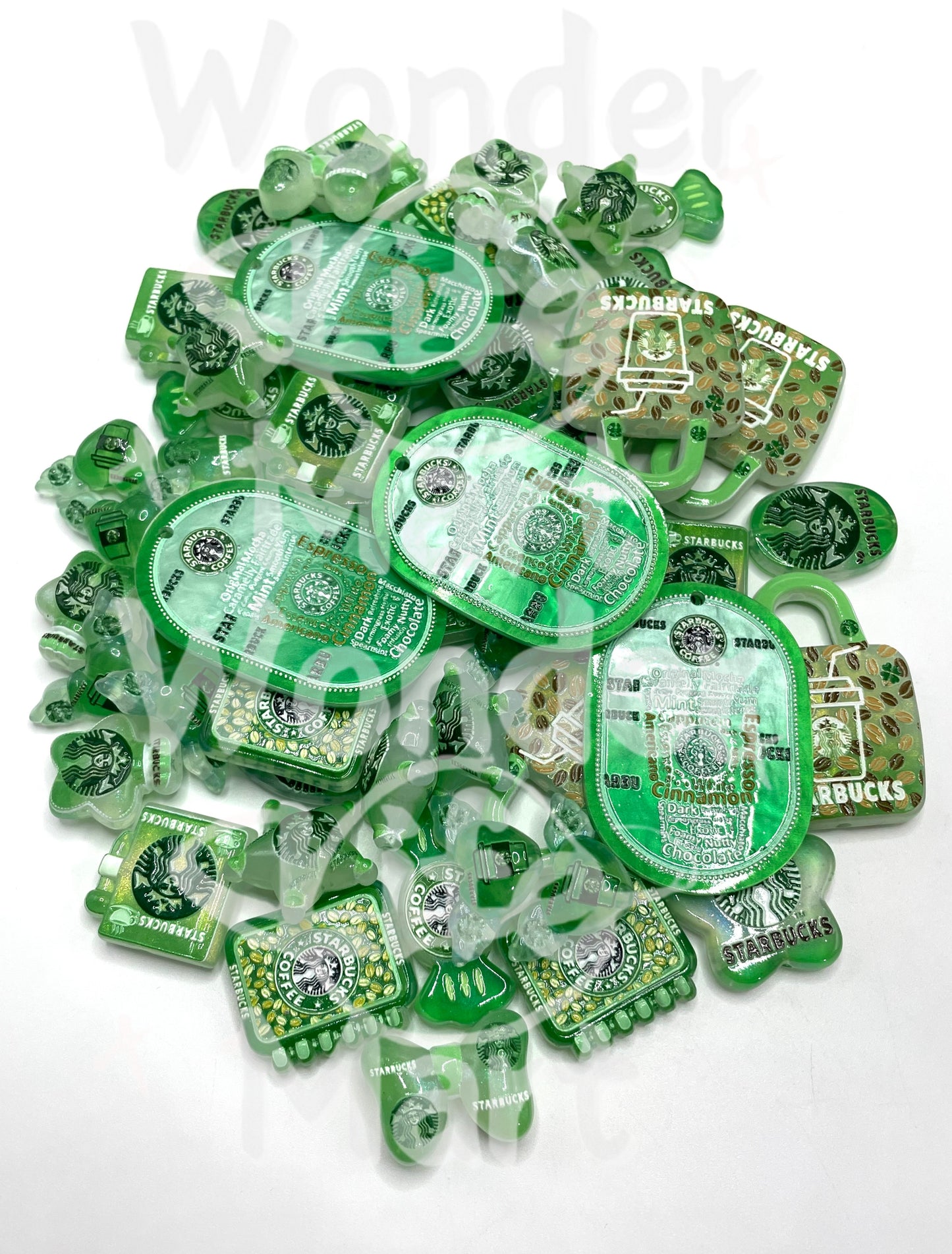 Starbuck Green Series Bag bow candy Heart Star Pendant Random Mix