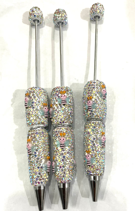 fancy rhinestone pen clay rhinestone pen diy pen bee pen