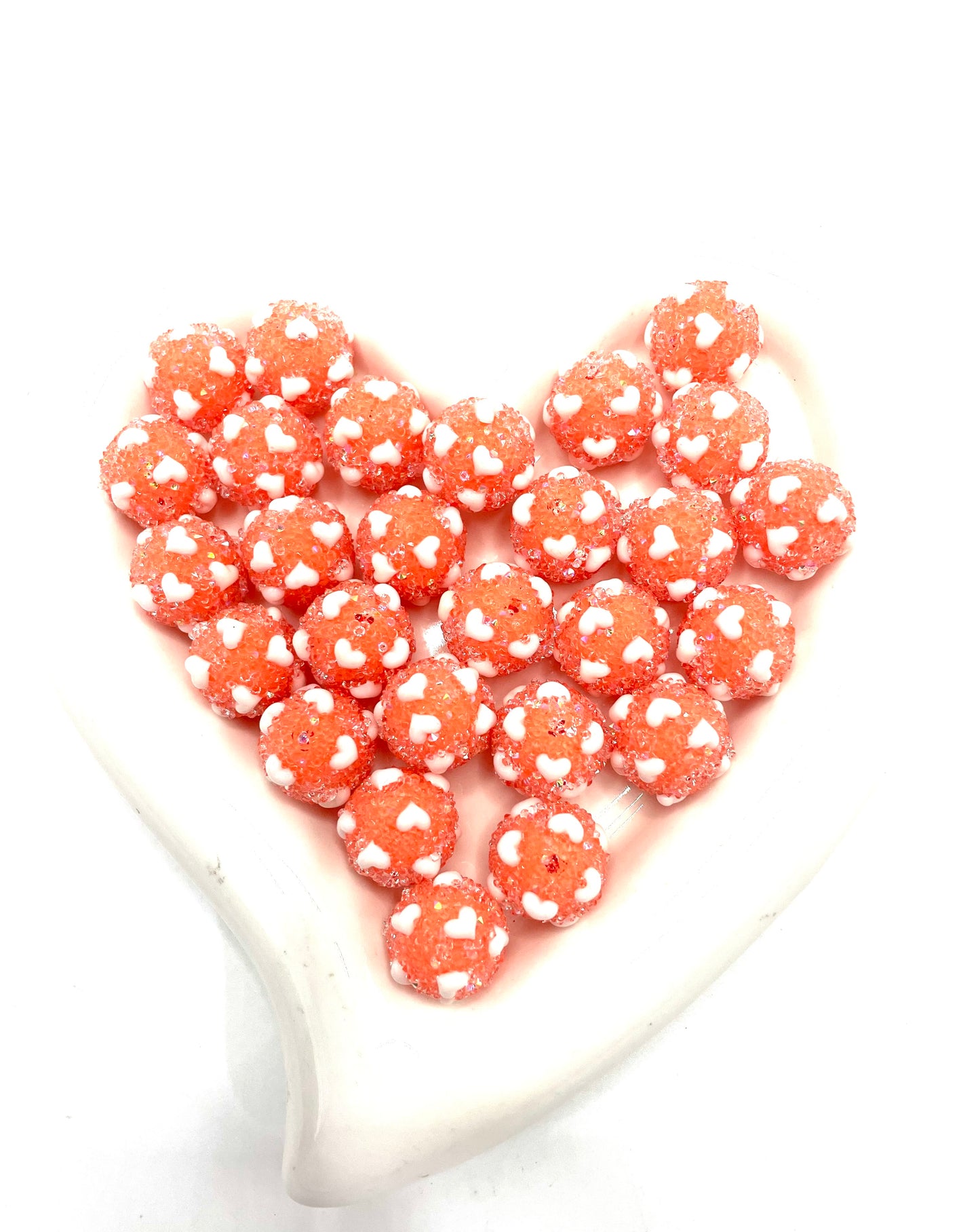 diy beaded beadable sugar beads with heart shape ,color ,random mix