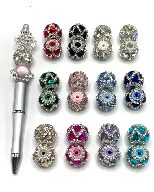 Fancy Beads Acrylic beads Rhinestone Chain Pearl Spacers Triangle Mirror Glass Beads 18mm Random Mix