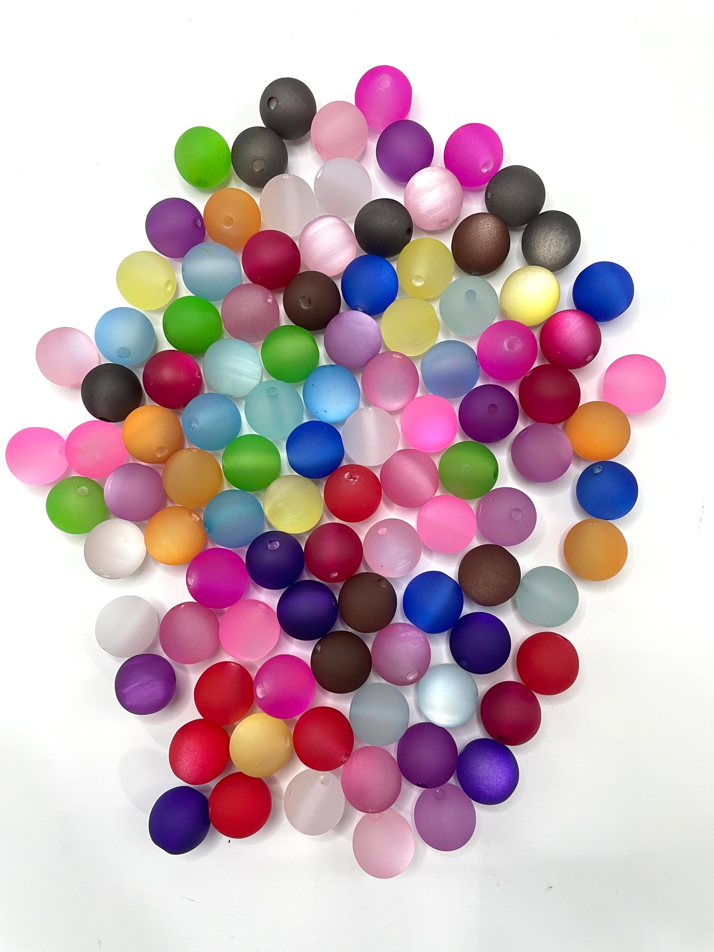acrylic bead matte cat eye colorful ,random mix ,16mm