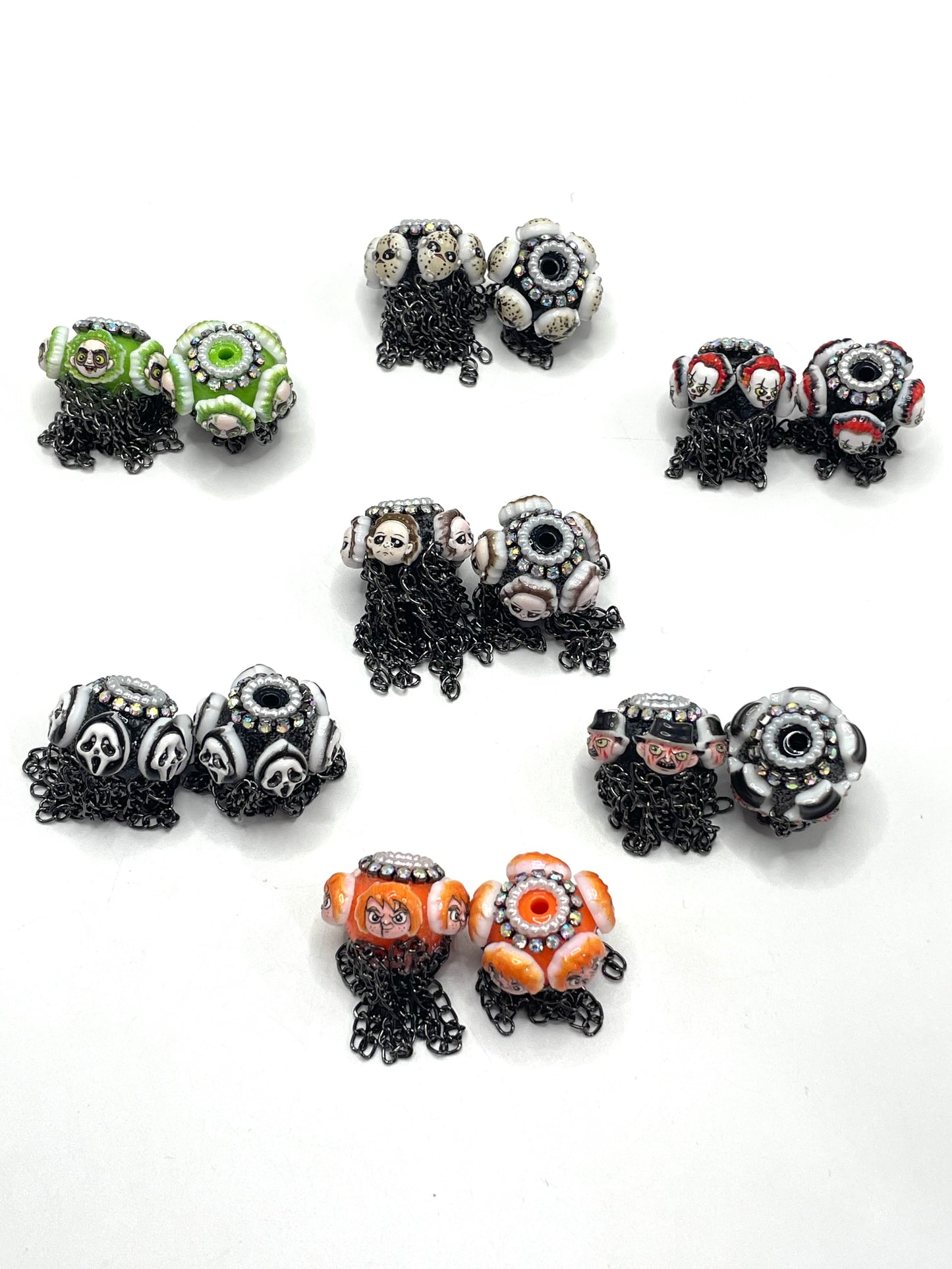Halloween Series Horrible character beads Chain pendant beads Pearl ring spacers Random Mix