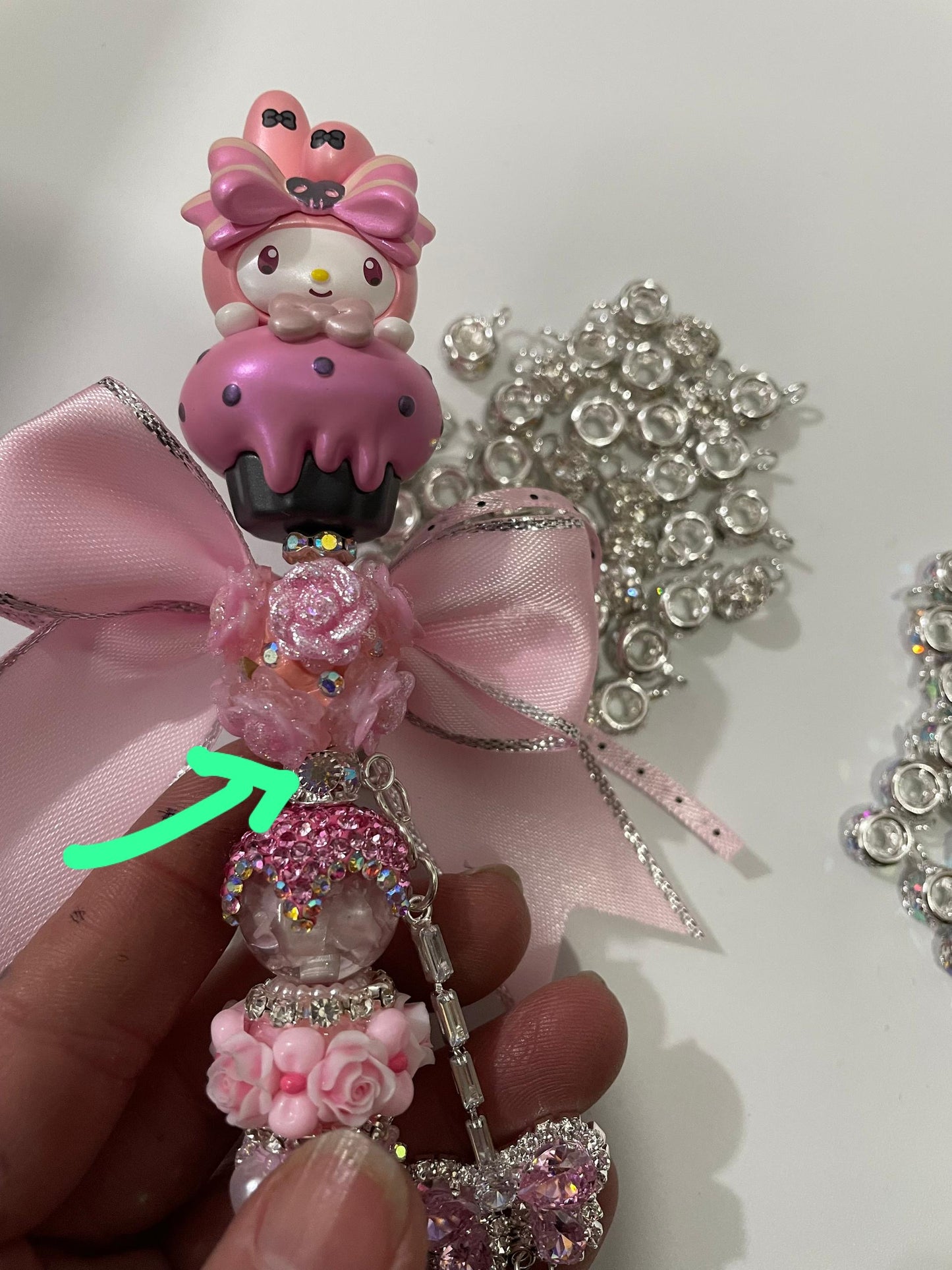 Beading beaded jewelry style spacer with loop ring charm pendant metallic metal alloy spacer with loop 8mm