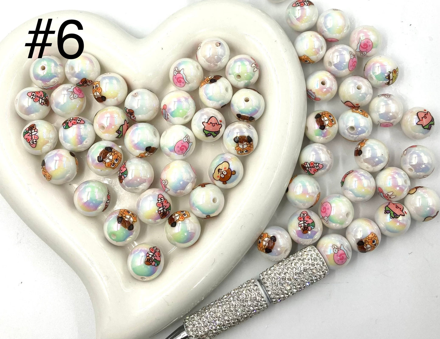 Acrylic Beads Collection Various styles Beads Cute cartoon print Beads 16mm