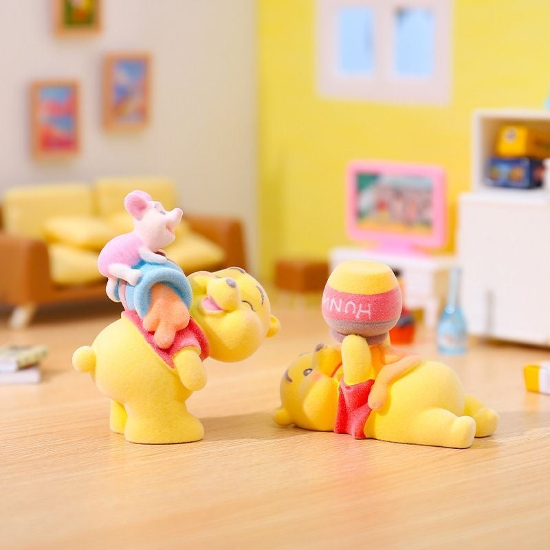 Winnie Pooh honey sweet time fuzzy flocked ,whole set,blind box pen topper figure character