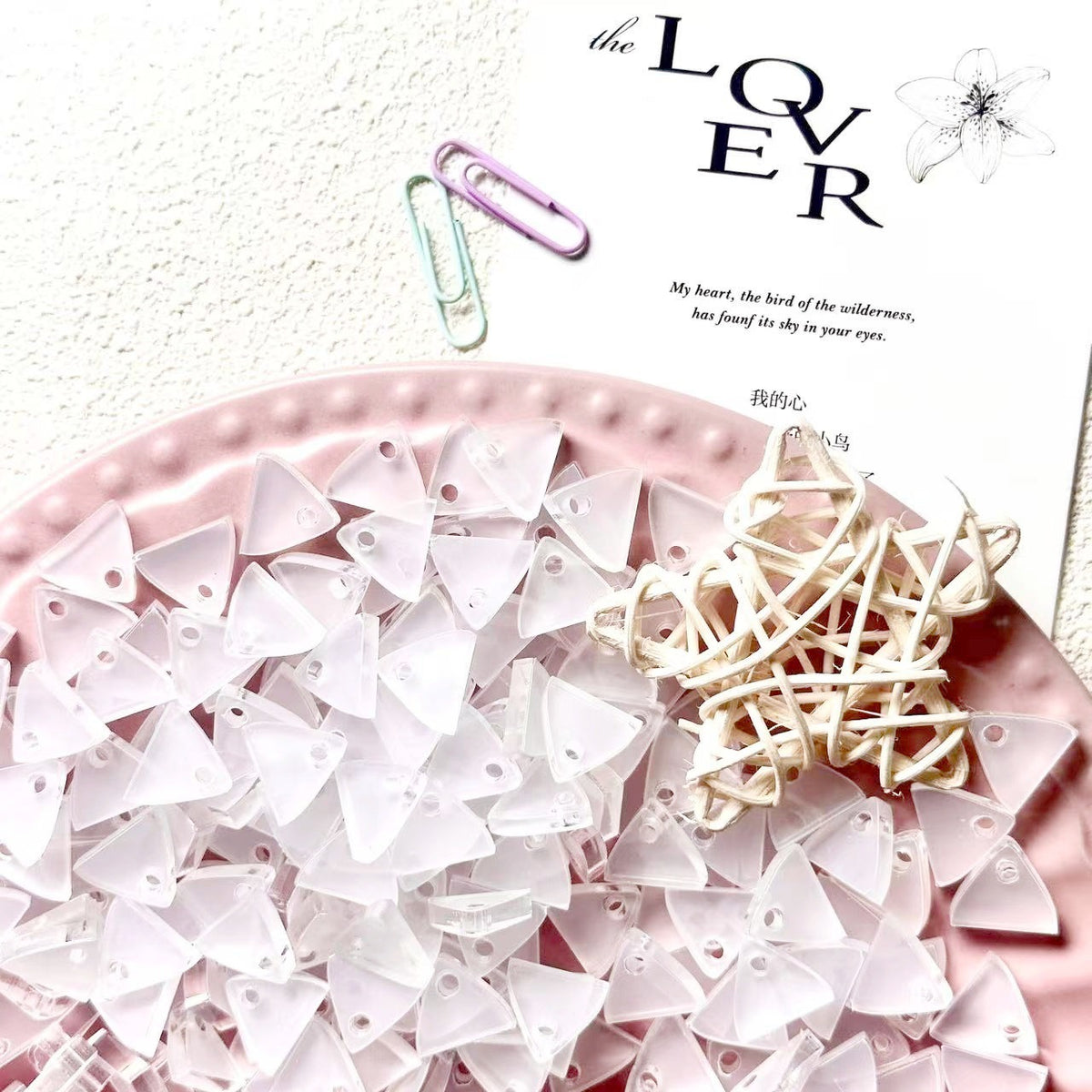 Charm attachment for DIY beaded pen Acrylic sheet