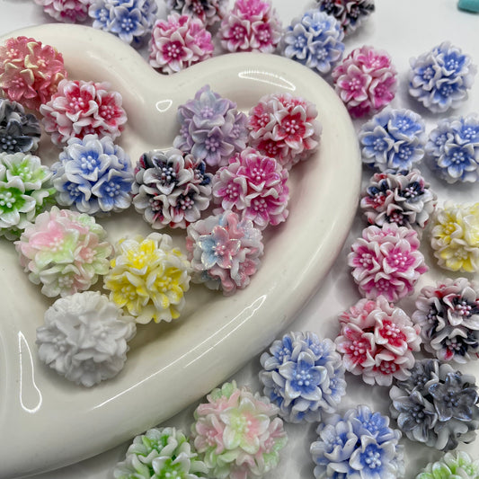 Big flower beads ombre flowers beads soft flower random mix diy beads colored