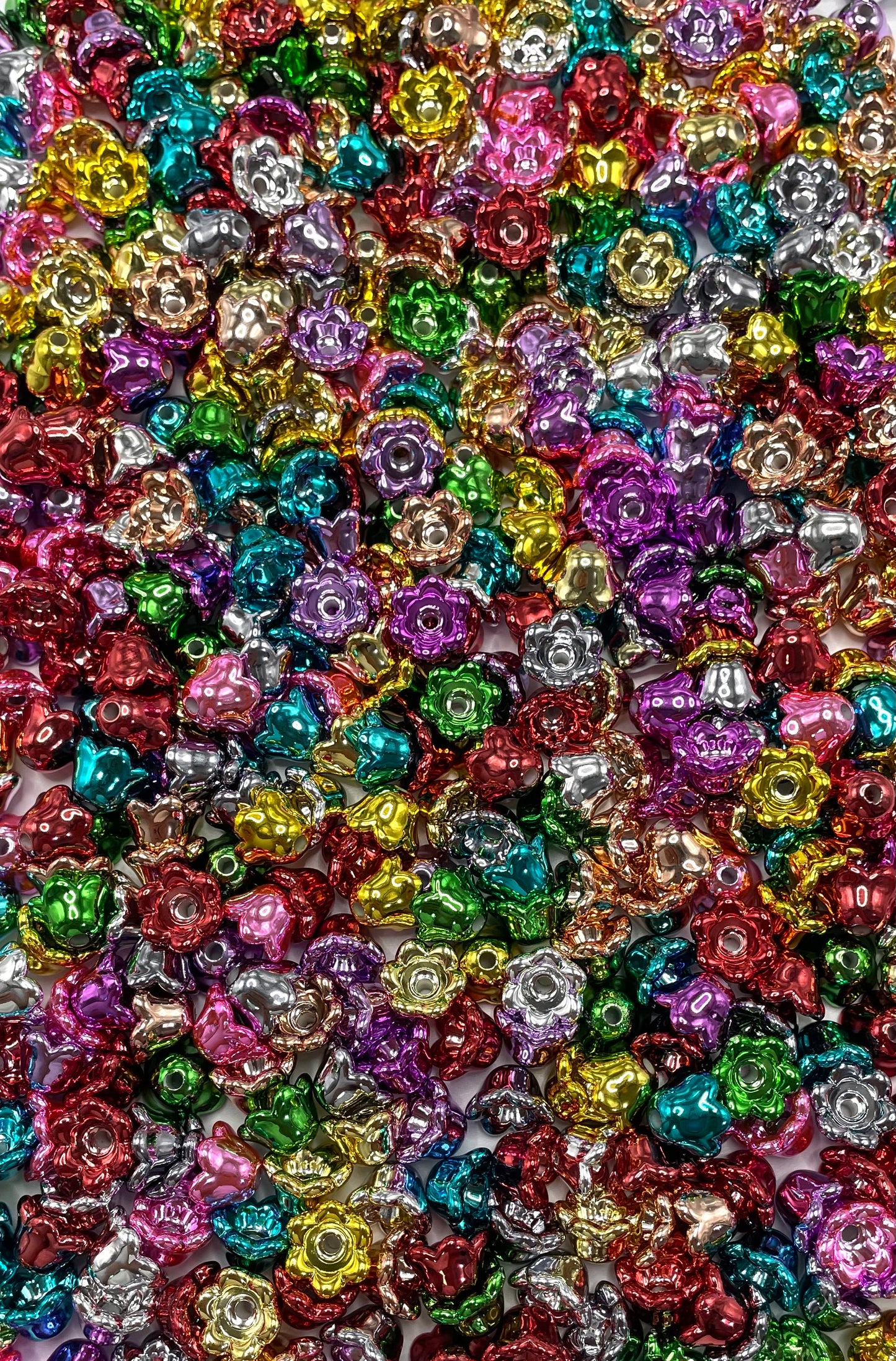 Mixed color flower bead caps diy jewelry accessories