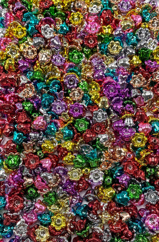 Mixed color flower bead caps diy jewelry accessories