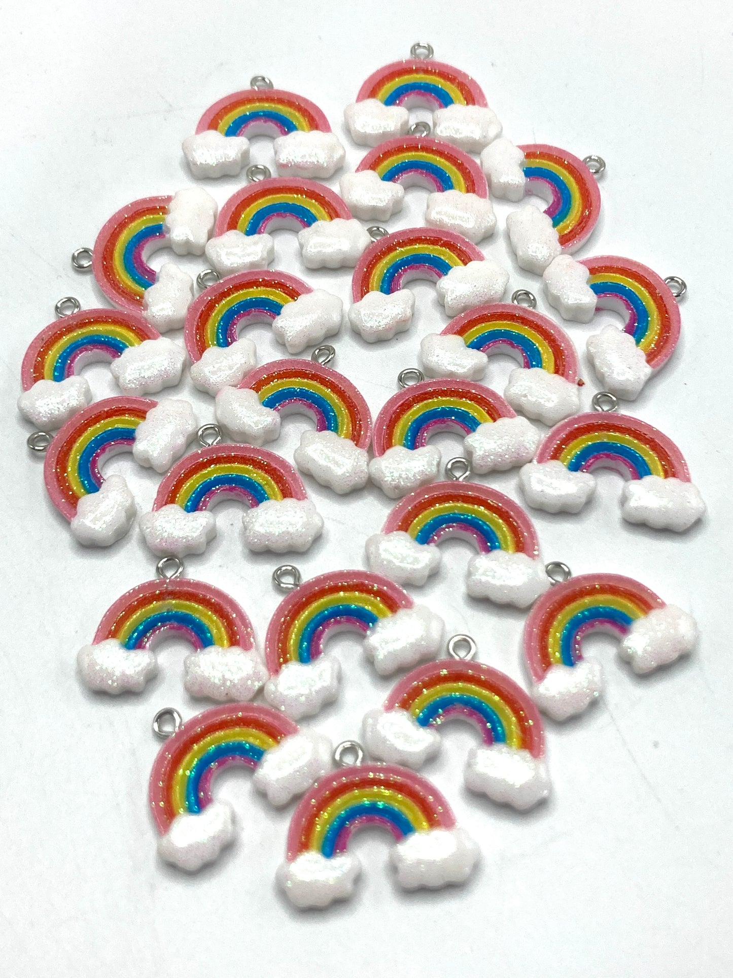 Rainbow clouds Pendant glitter  26mm
