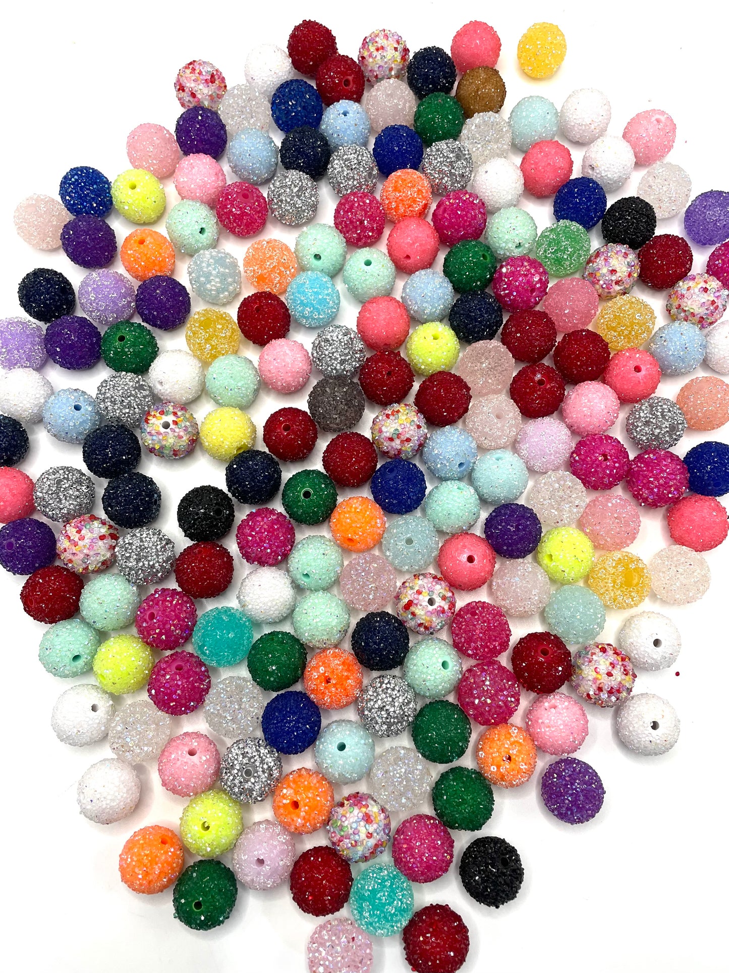 Hard sugar bead acrylic Granulated pellet Chroma Gemstone sugar bead 20mm Random Mix