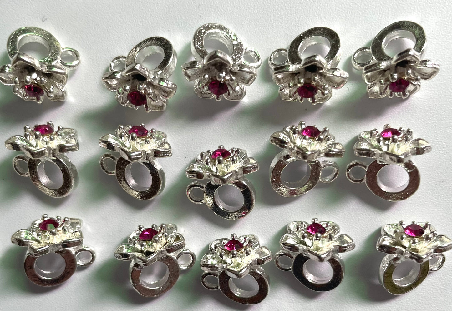 Alloy  Metal Flower Hanging accessory spacers Rhinestone Flower stamen Random Mix