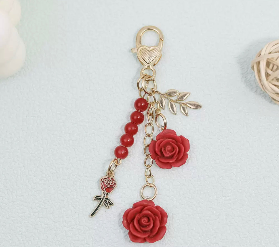 resin rose camellia iron alloy latch diy charm for keychain for handbag for pen drive decoration