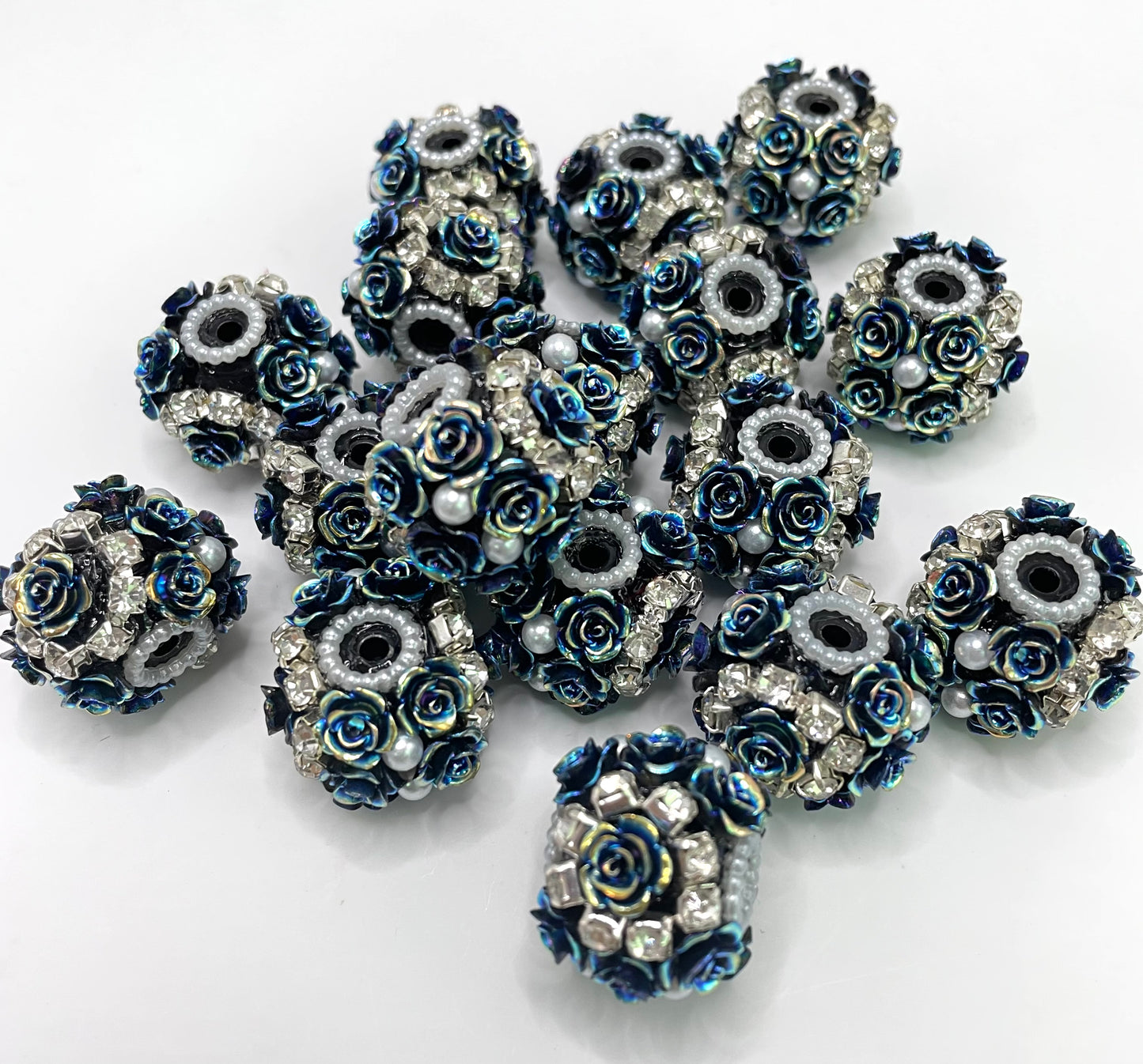 flower fancy Flower bead multicolour rose Chain Pearl acrylic Solid bead 23mm Random Mix