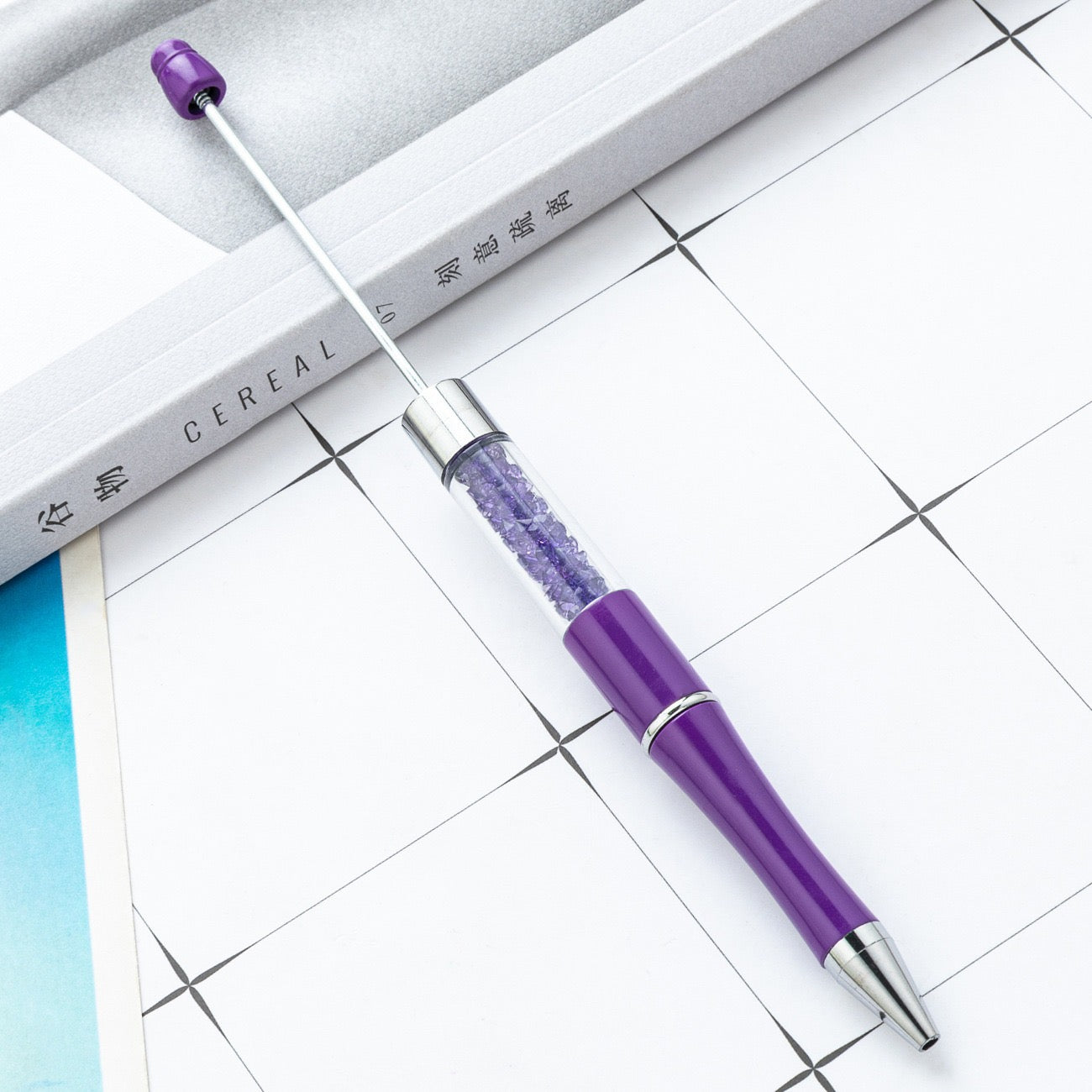 diy pen has the crystal inside the empty plastic tube beadable pen beaded pen ball point plastic pen