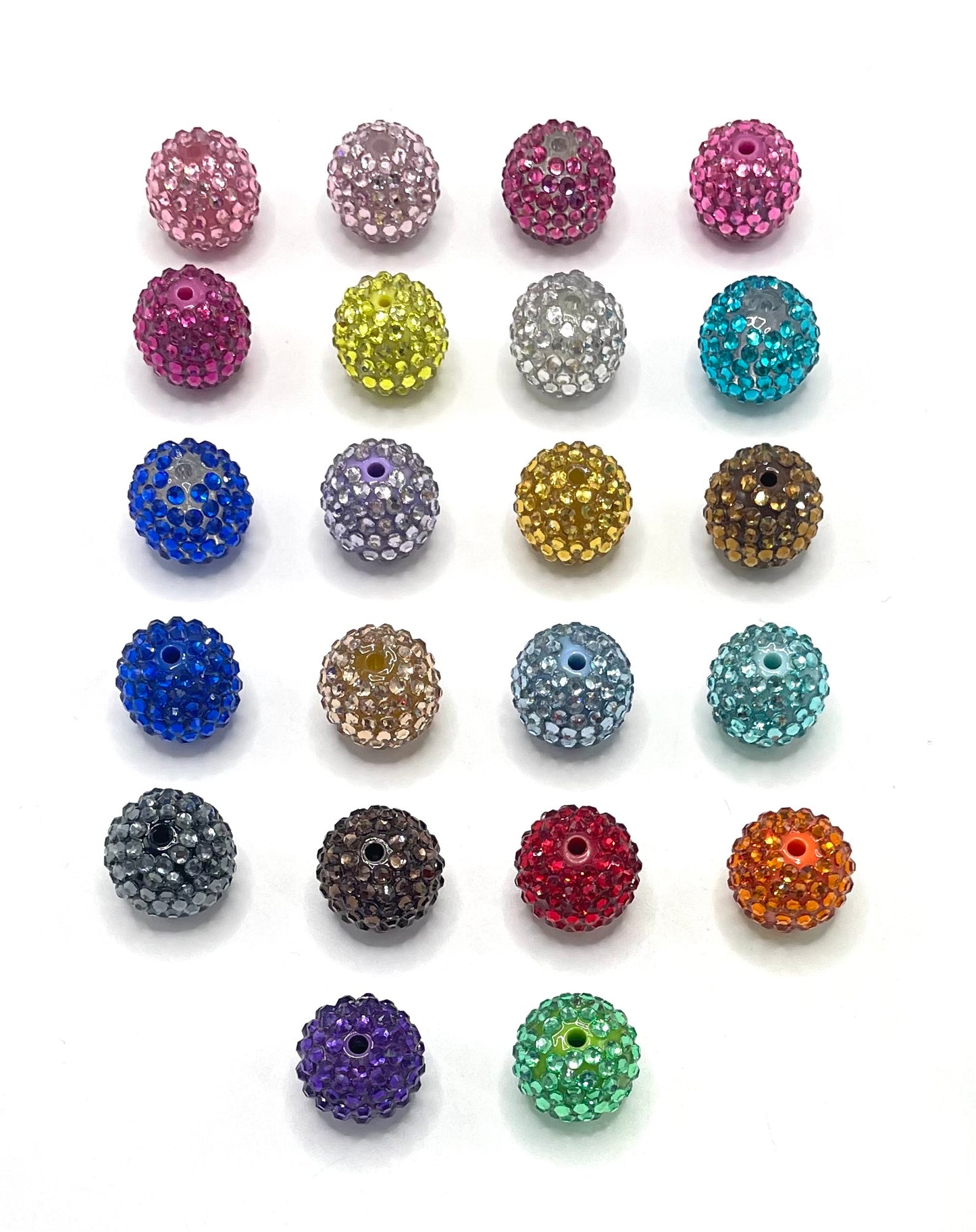 Rhinestone Disco ball beads ,mixed color sparkly clay beads for jewelry making diy bracelet 20mm